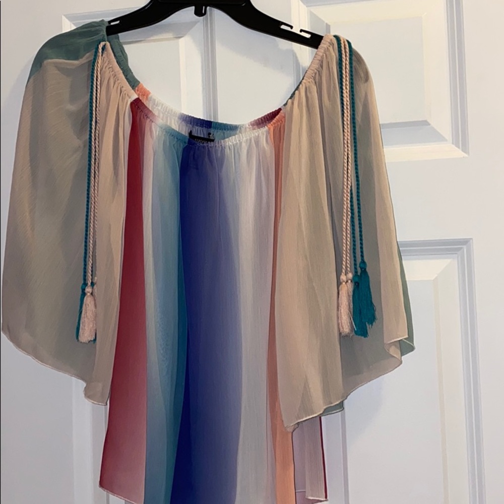 Off shoulder multicolor blouse